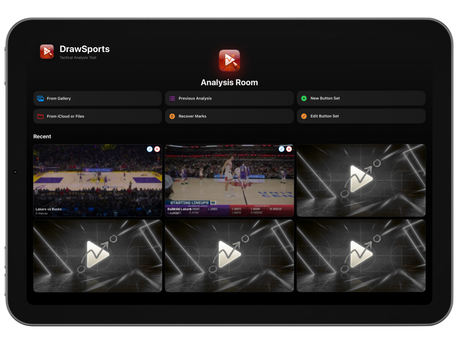 DrawSports - Pizarra táctica para análisis de jugadas en iPad